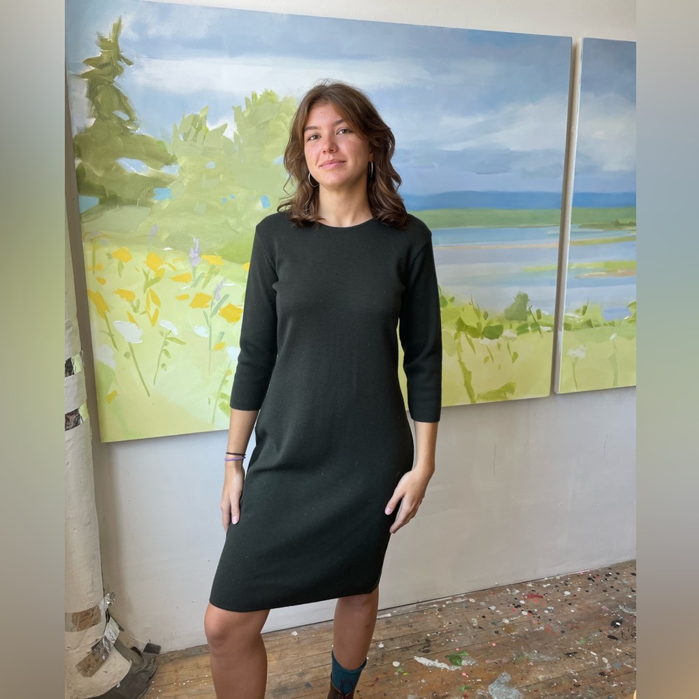 Rodier Paris wool blend dress with matching scarf